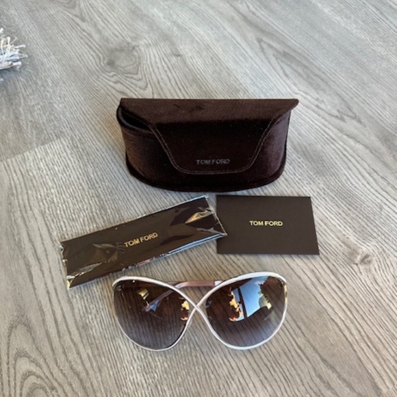 Tom Ford Sienna Round Frame Sunglasses, Silver/Light Pink - NWT main image 6